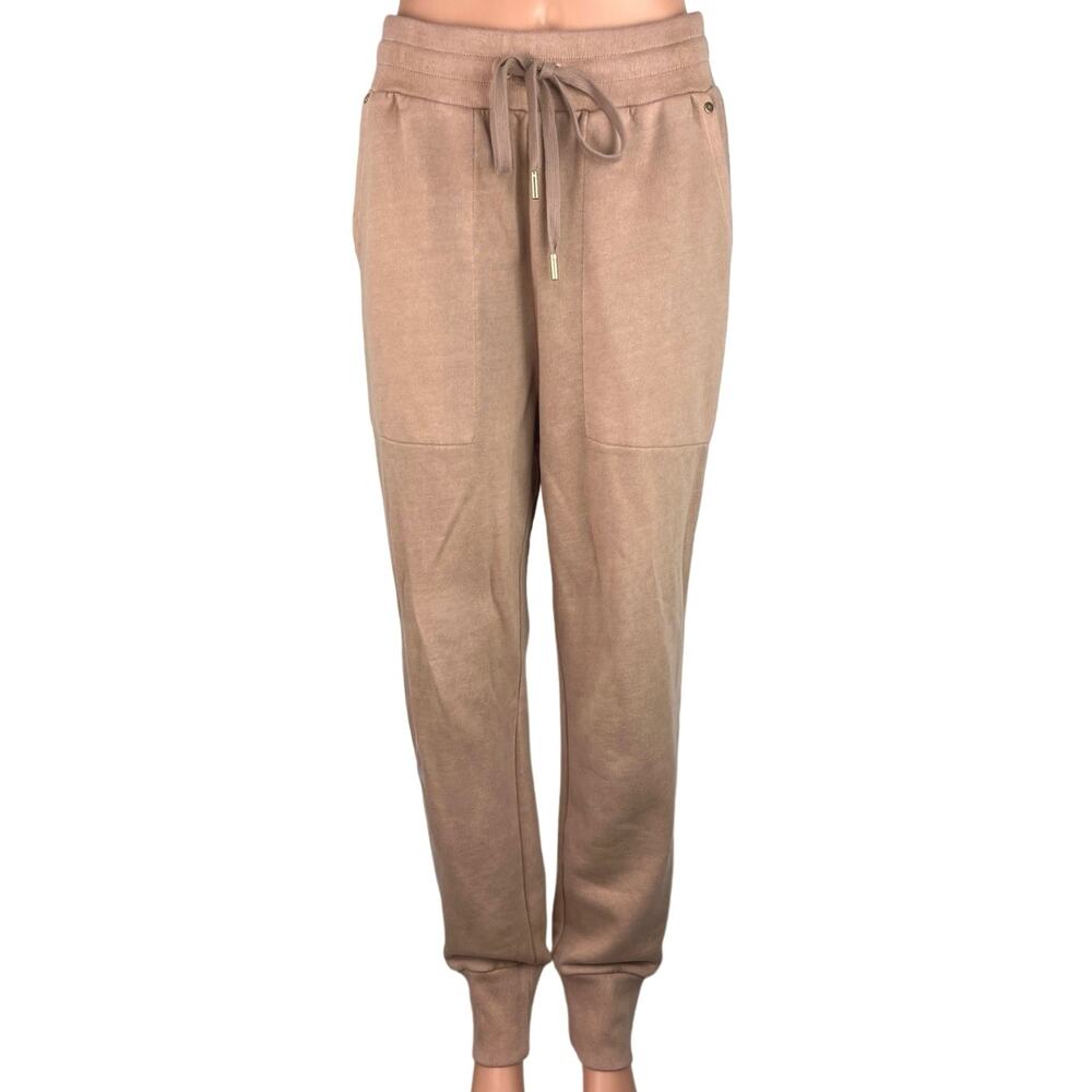Intermix Beige 100% Cotton Drawstring High Rise Pocket Jogger Sweatpants Pants M